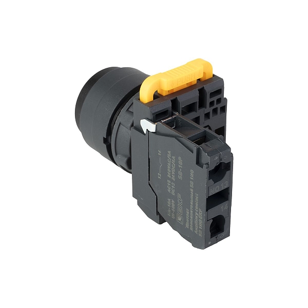 Кнопка выпирающая SB-35 с фиксацией 1NO черная IP65 EKF