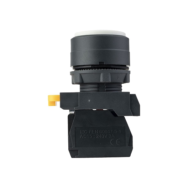 Кнопка выпирающая SB-35 с фиксацией 1NC белая IP65 EKF