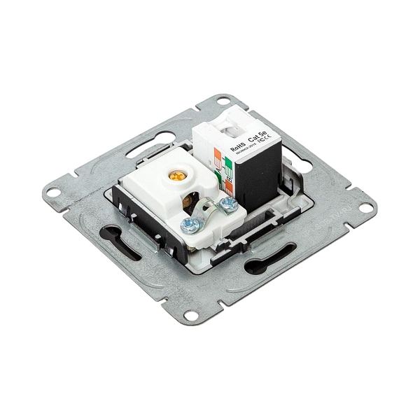 Механизм розетки TV+RJ45 (cat5), черный Эпика EKF