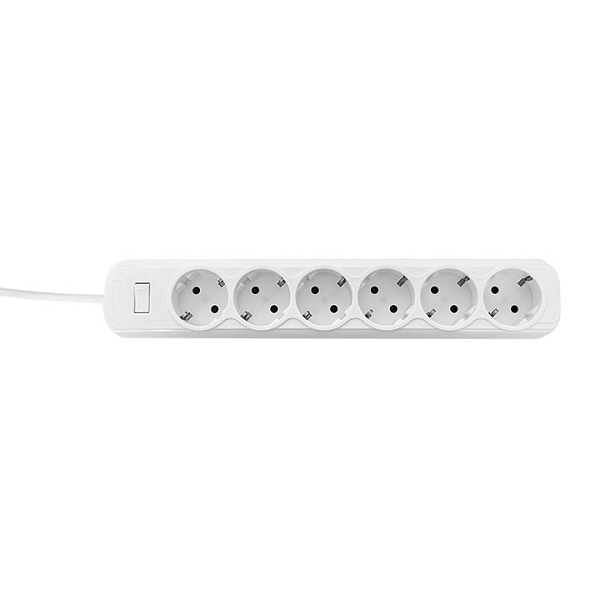 Сетевой фильтр 6*3м 16А/3,2кВт с выкл. c/з ПВС 3x1,0 Блокбастер XL EKF PROxima