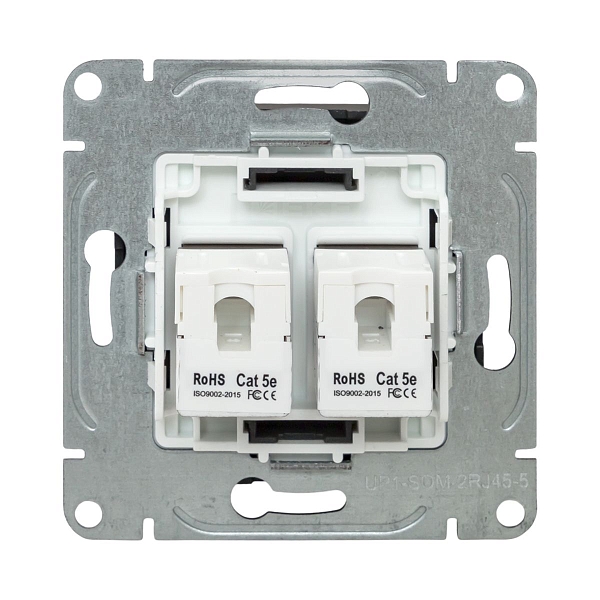 Механизм розетки RJ45 - 2шт, (cat5), мокко Эпика EKF