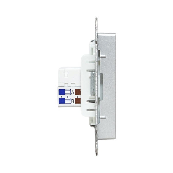 Механизм розетки RJ45 - 2шт, (cat5), алюминий Эпика EKF