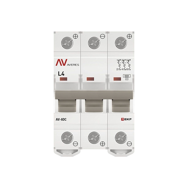 Выключатель автоматический AV-6 DC 3P 4A (L) 6kA EKF AVERES