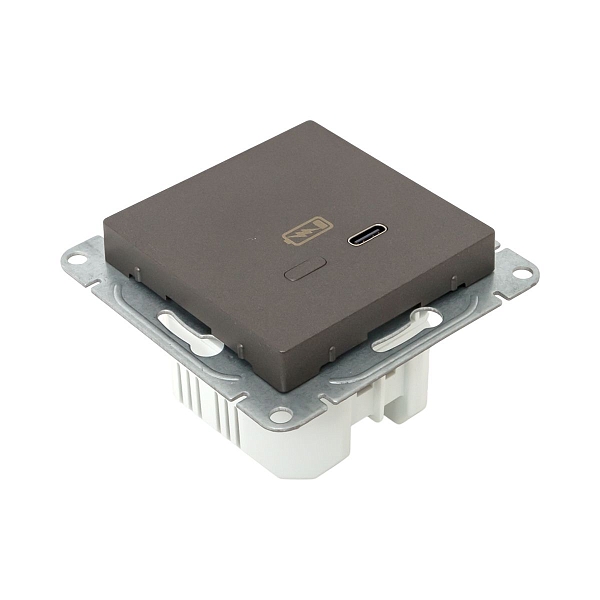 Механизм розетки USB-С, быстрая, мокко Эпика EKF