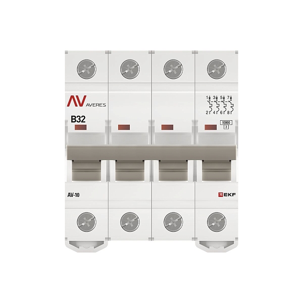 Выключатель автоматический AV-10 4P 32A (B) 10kA EKF AVERES
