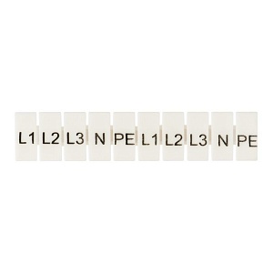Маркеры для UT/ST/Push-in 4 с символами "L1, L2, L3, N, PE" (100 шт.) EKF