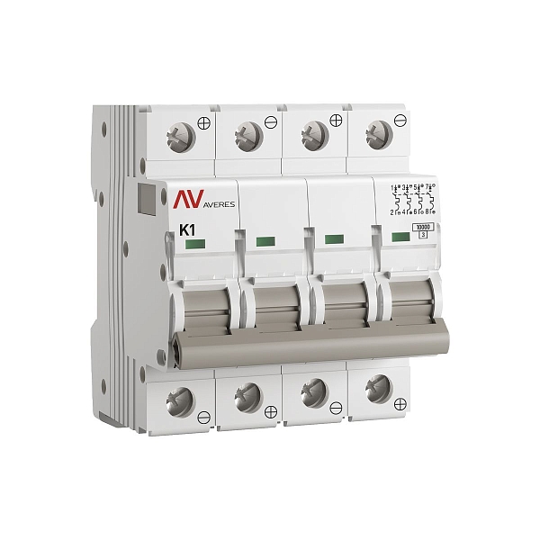 Выключатель автоматический AV-10 DC 4P 1A (K) 10kA EKF AVERES
