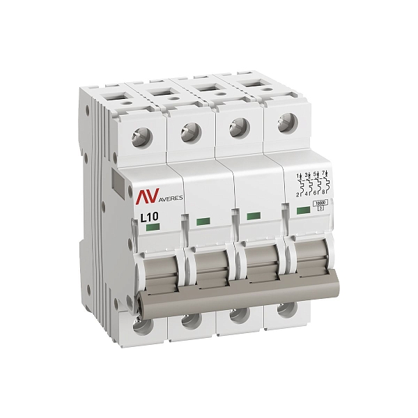 Выключатель автоматический AV-10 4P 10A (L) 10kA EKF AVERES