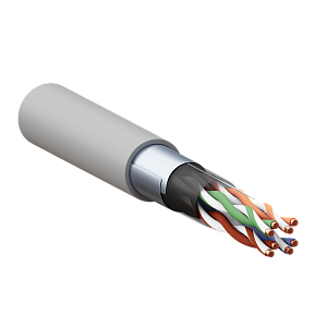 Кабель витая пара TERACOM PRO Cat.5E F/UTP 4 пары solid 24AWG оболочка LSZH нг(А)-HF цвет серый (упак. 305м)