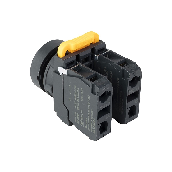 Кнопка SB-21 плоская без фиксации 1NO+1NС белая IP65 EKF