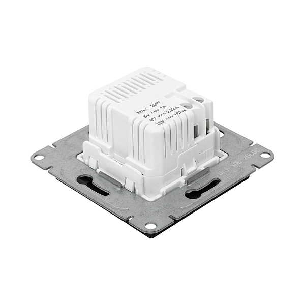 Механизм розетки USB-C - 2шт, чёрный Эпика EKF