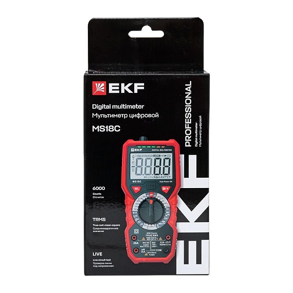 Мультиметр цифровой MS18C EKF Professional
