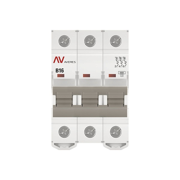 Выключатель автоматический AV-6 3P 16A (B) 6kA EKF AVERES