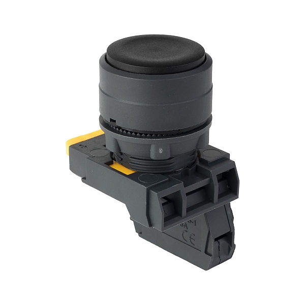 Кнопка SB-31 плоская с фиксацией 1NС черная IP65 EKF