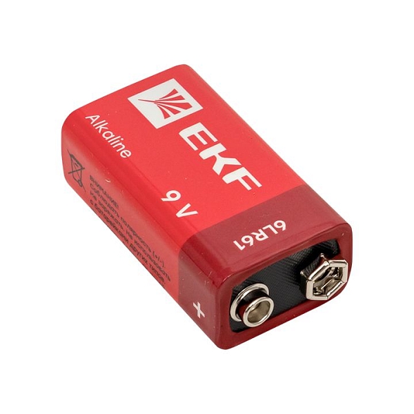 Алкалиновая батарейка типа 9V(6LR61) блистер 1шт. EKF