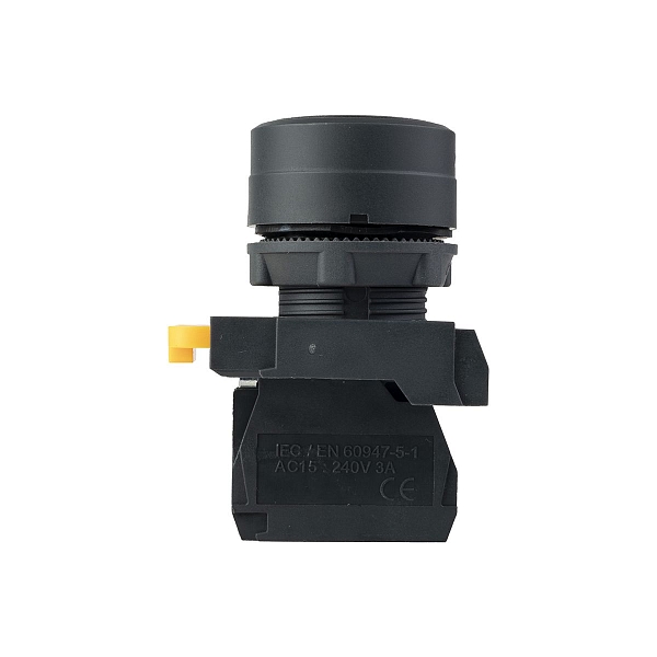Кнопка SB-31 плоская с фиксацией 1NС черная IP65 EKF