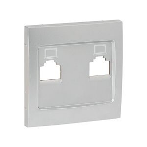 Валенсия лицевая панель розетки RJ-45 1-местная сталь EKF