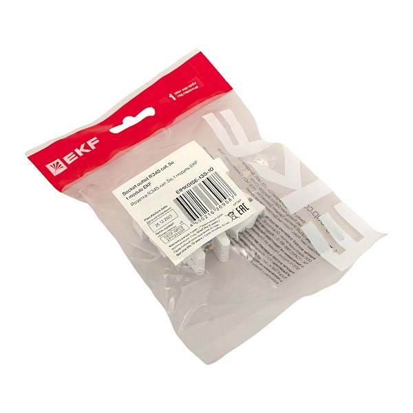 Розетка RJ45 кат. 5e, 1 модуль EKF