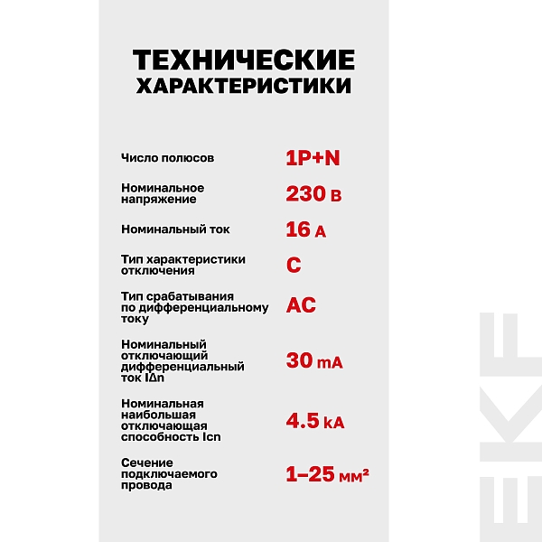 Автоматический выключатель дифференциального тока АД-12 1P+N 16А характеристика C 30мА тип АС электронный 4,5кА BASIC 