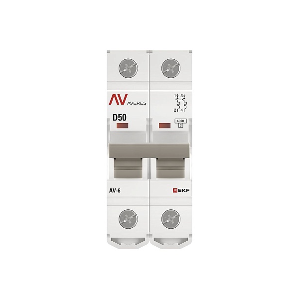 Выключатель автоматический AV-6 2P 50A (D) 6kA EKF AVERES