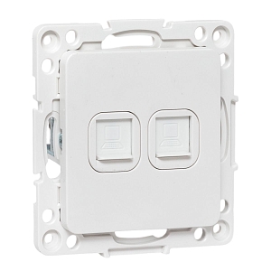 Стокгольм Механизм розетки RJ-45 2-местной белый EKF