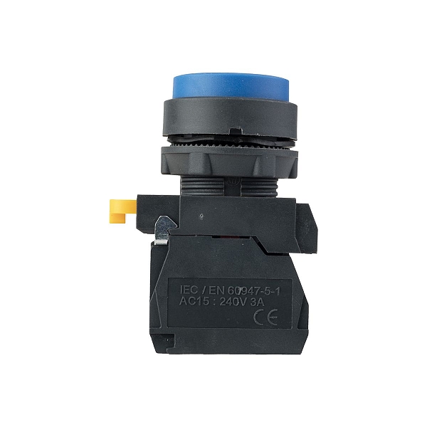 Кнопка выпирающая SB-25 без фиксации 1NO+1NС синяя IP65 EKF