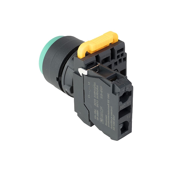 Кнопка выпирающая SB-35 с фиксацией 1NC зеленая IP65 EKF