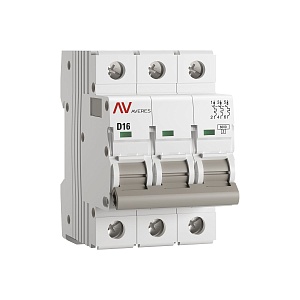 Выключатель автоматический AV-6 3P 16A (D) 6kA EKF AVERES