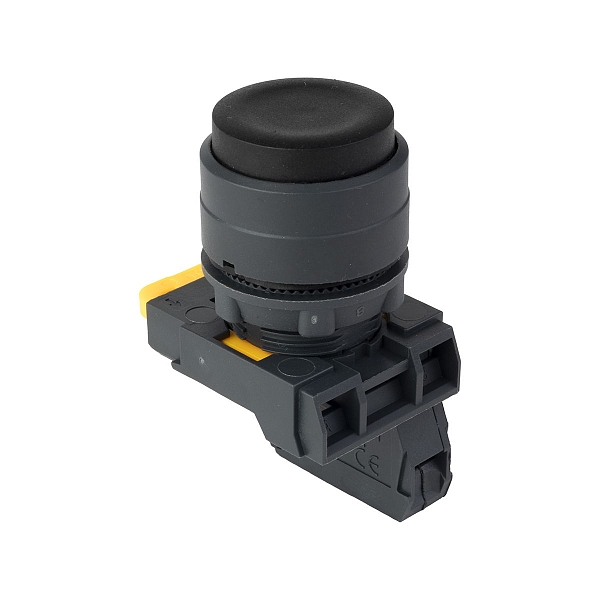 Кнопка выпирающая SB-35 с фиксацией 1NO черная IP65 EKF