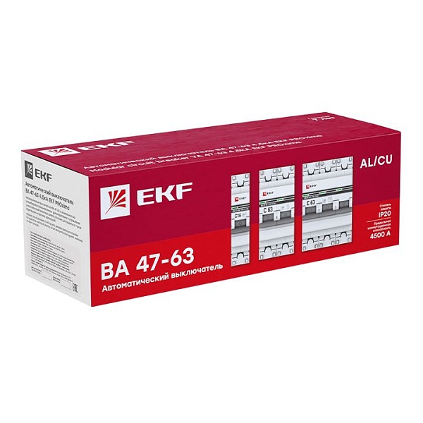 Автоматический выключатель ВА 47-63 1P 2А (C) 4,5kA EKF PROXIMA