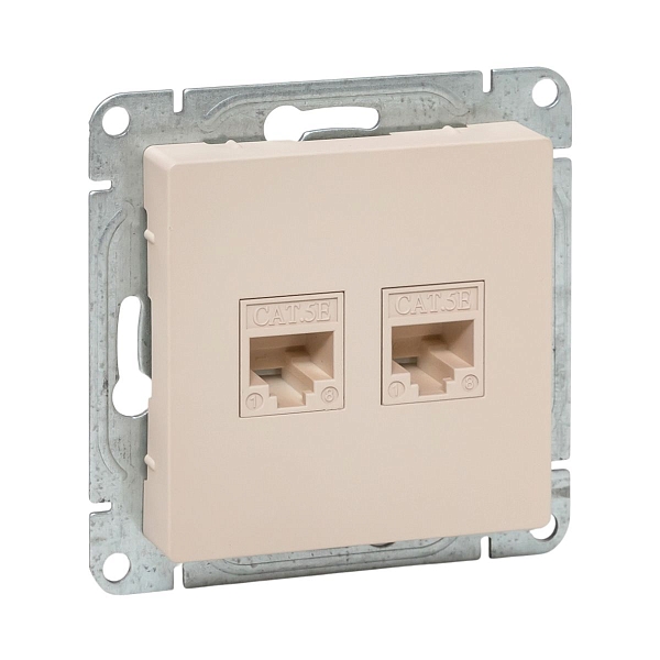 Механизм розетки RJ45 (cat5), кремовый Эпика EKF