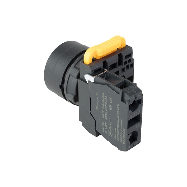 Кнопка SB-31 плоская с фиксацией 1NO зеленая IP65 EKF