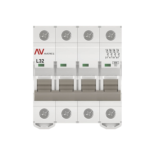 Выключатель автоматический AV-6 4P 32A (L) 6kA EKF AVERES
