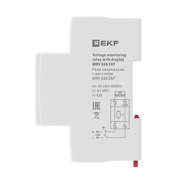 Реле напряжения с дисплеем MRV 63A EKF PROxima