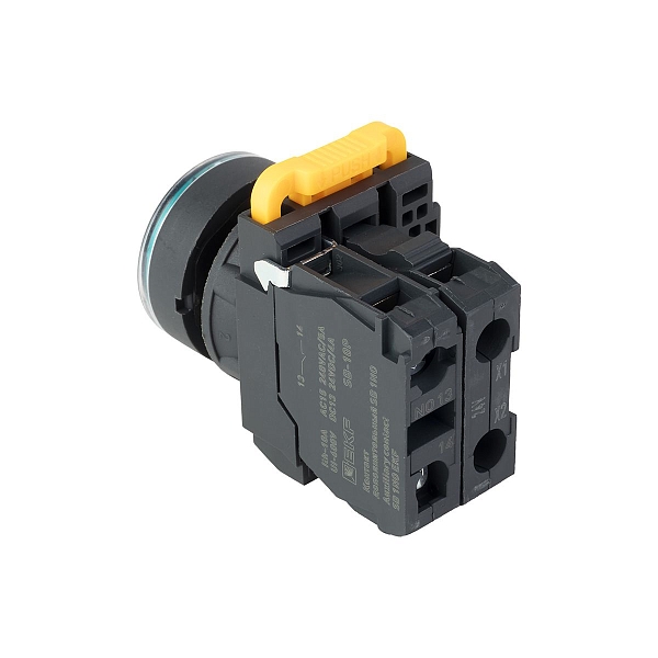 Кнопка SB-27 плоская без фиксации c подсветкой 24V DC 1NO зеленая IP65 EKF