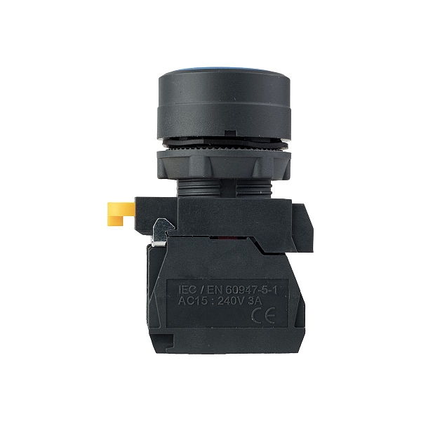 Кнопка SB-31 плоская с фиксацией 1NO+1NС синяя IP65 EKF