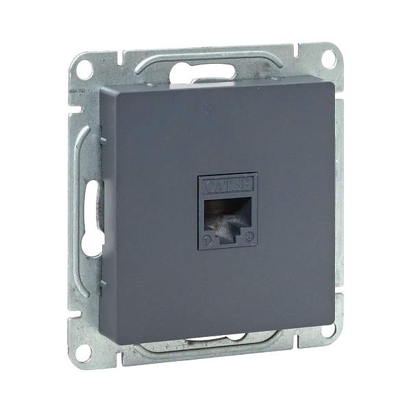 Механизм розетки RJ45 (cat5), графит Эпика EKF