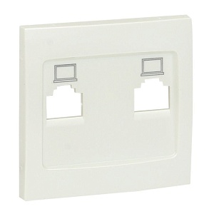 Валенсия лицевая панель розетки RJ-45 2-местная жемчуг EKF