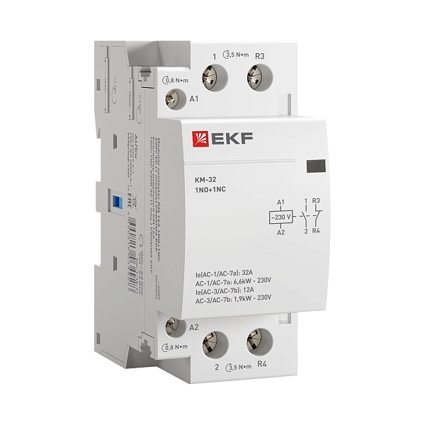 Контактор модульный КМ 32А 1NO+1NC 230В АС (2 мод.) PROXIMA EKF