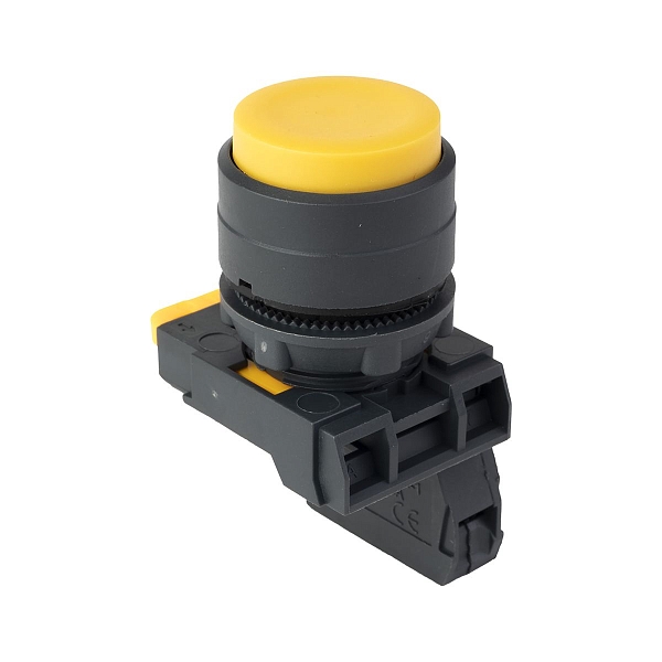 Кнопка выпирающая SB-35 с фиксацией 1NO желтая IP65 EKF
